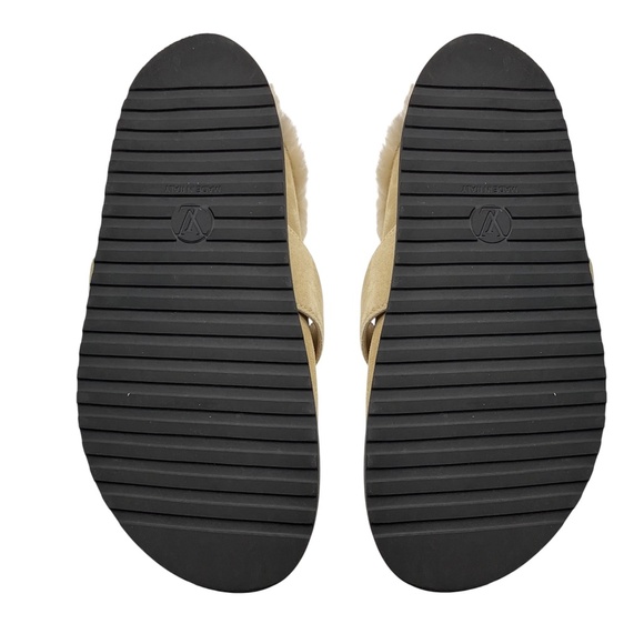 LOUIS VUITTON NUDE SUEDE CALF LEATHER AND SHEARLING LV COSY FLAT COMFORT CLOG - Picture 7 of 9